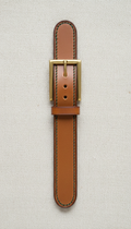 Leather Belt with Solid Brass Buckle